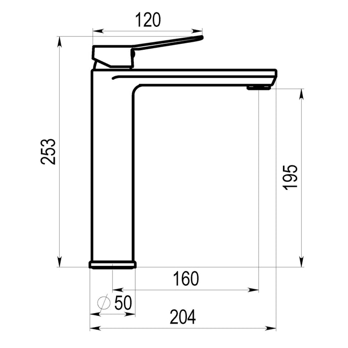 PRESTO 7205516 Dalma lavabo alto Negro