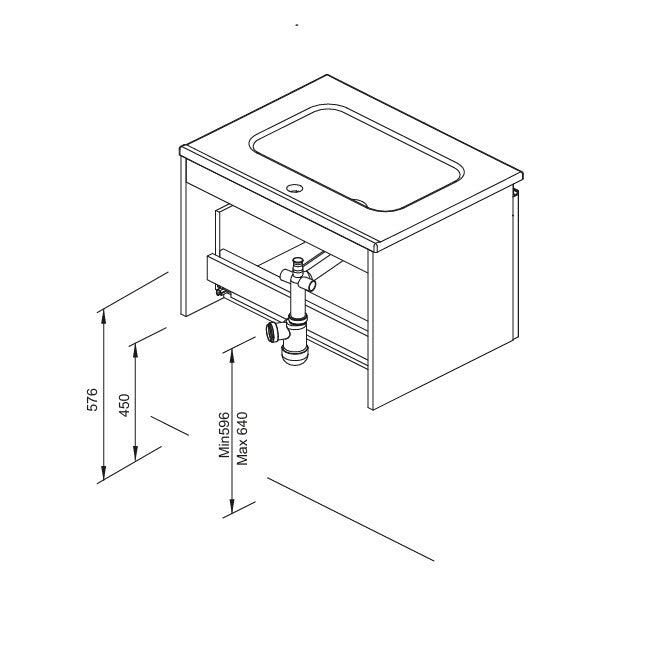 ROYO VORA Mueble 1C+Lavabo Enzo Nogal