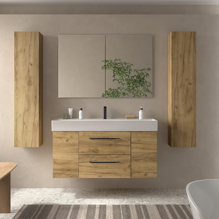 SALGAR 116105 MORAI PLUS Mueble de Baño 1 poza Porcelana 120cm Roble