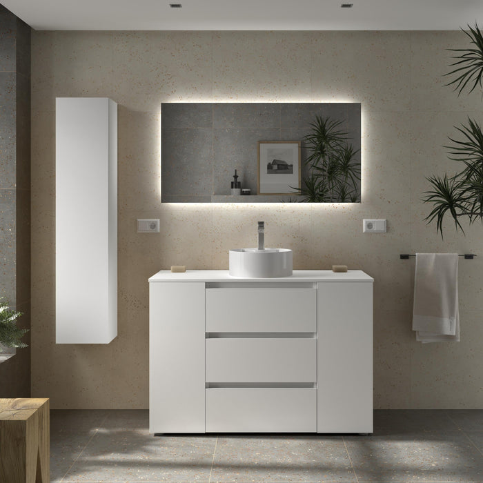 SALGAR BEQUIA PLUS Mueble 3C Lavabo sobre encimera 120 cm Blanco Mate