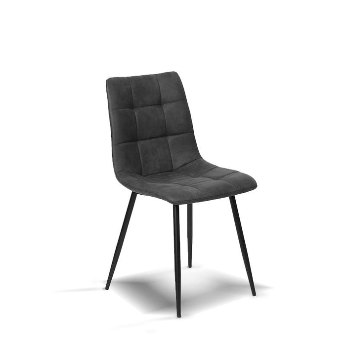 FURNITURE STYLE FS7094PIZAMCF IVY Pack 4 Sillas de Comedor Microfibra Color Gris