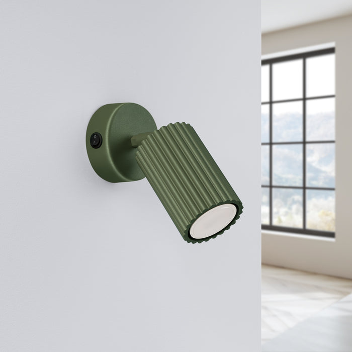 SOLLUX SL.1617 KARBON Aplique Verde Oliva Con Interruptor