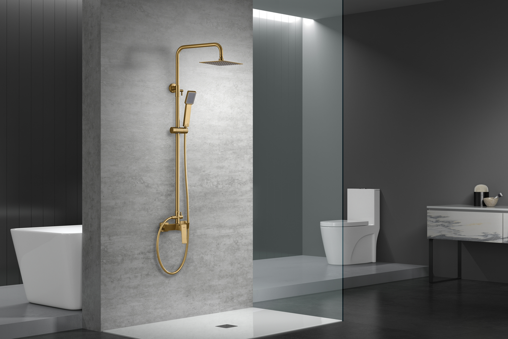 IMEX BDAR025/OC ART Conjunto Ducha Monomando Oro Cepillado