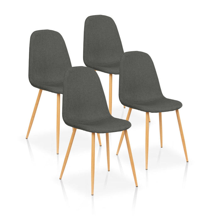 FURNITURE STYLE FS5192PIZAFAB MARGOT Pack 4 Sillas de Comedor Textil Color Gris Pizarra