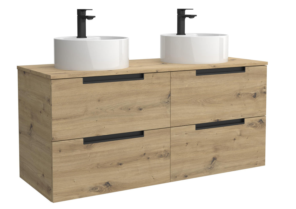 SALGAR 122010 LENI Mueble+Lavabo LISBOA 2 Senos 120cm Roble