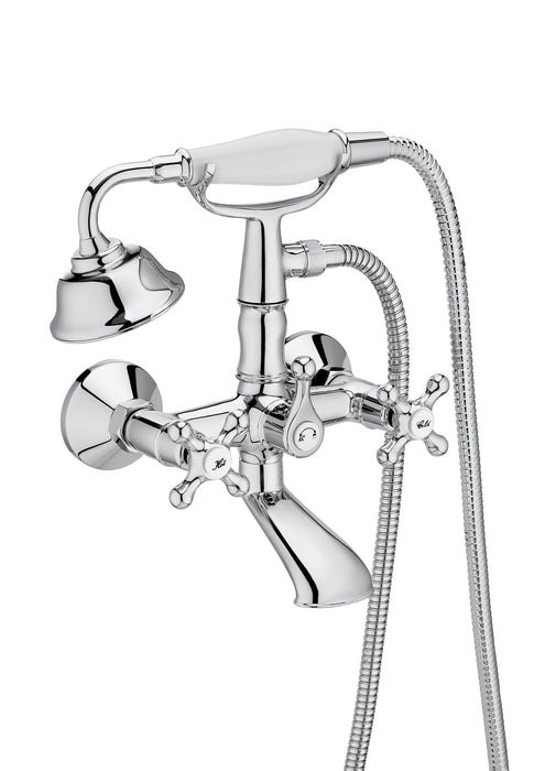 ROCA A5A014BC00 CARMEN Grifo Bimando para Baño-Ducha con Inversor Manual y Equipo de Ducha Cromo