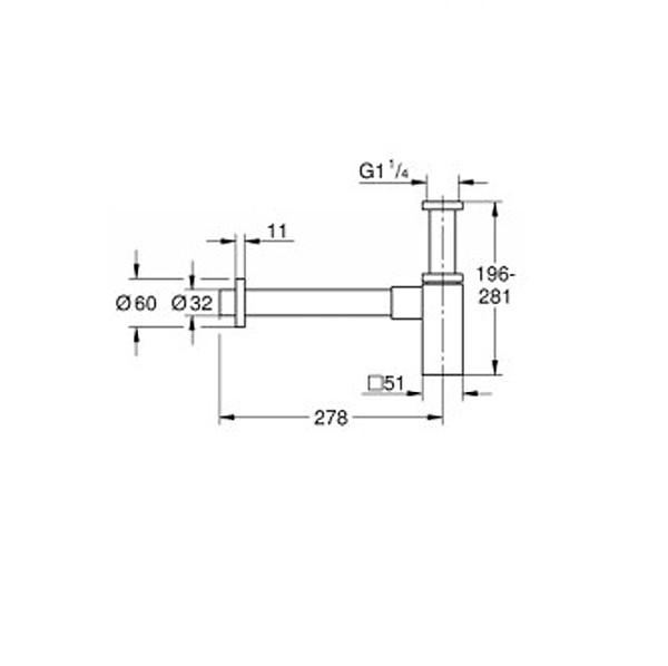 GROHE 40 564 000 Sifón de lavabo