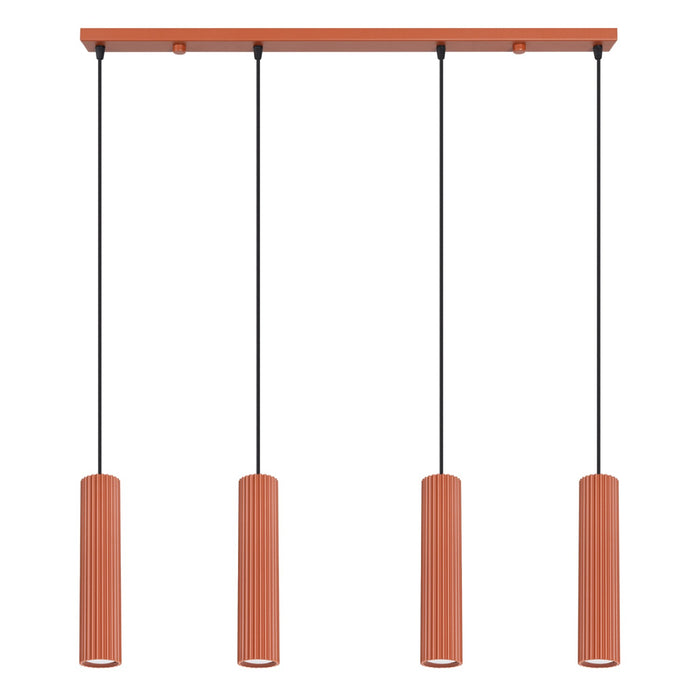 SOLLUX SL.2006 Lámpara Colgante Karbon 4L Ocre Rojo