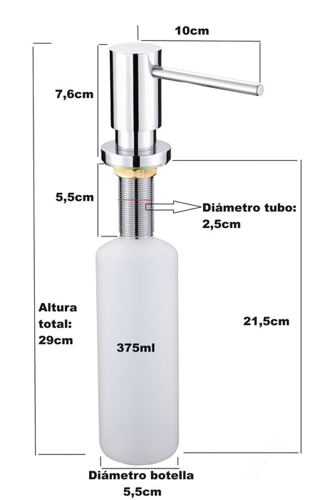 ARCOBAÑ 20DJBECM  Dispensador/dosificador Jabón Universal Bajo Encimera Cromo Mate