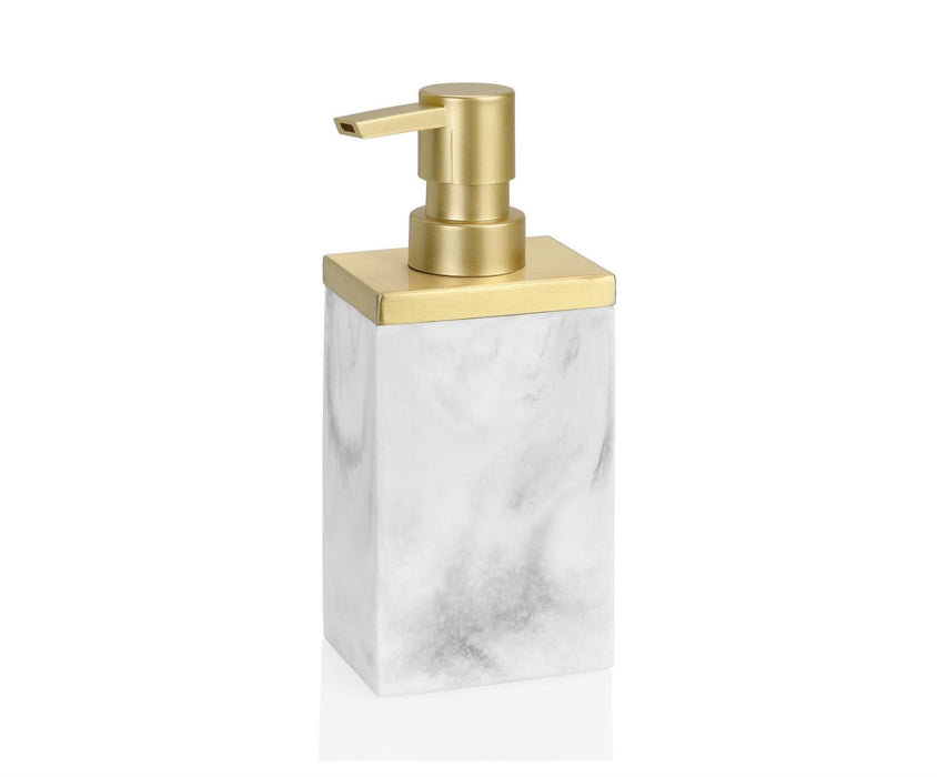 ANDREA HOUSE BA68124 Dispensador Polirresina Efecto Mármol Inox Dorado Mate