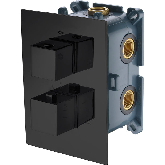 IMEX GST33V/NG Empotrado Termostático 3 Vías Negro Mate