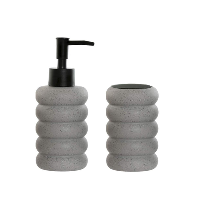 ARCOBAÑ FCVIENAG  Set Dosificador/dispensador Jabón + Vaso Gris Viena