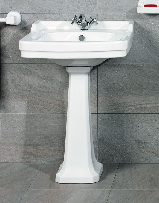 VALADARES NEOCLASSICA Lavabo con Pedestal 61 Con Copete Blanco