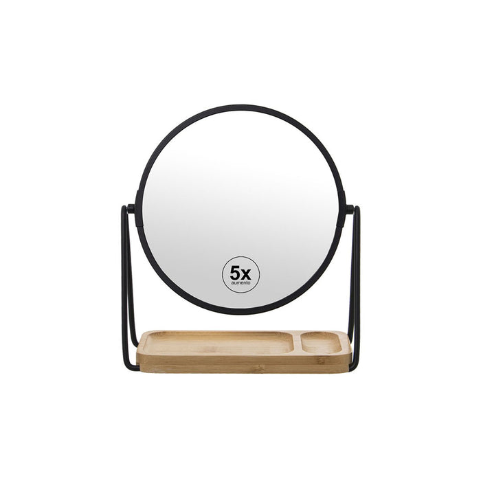ARCOBAÑ FCES5BAM17  Espejo Sobremesa Negro Con Soporte Bambu 1/5 Aum. 17cm