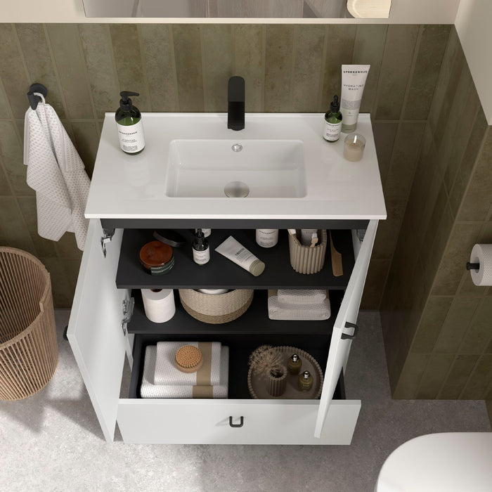 SALGAR INARA Conjunto Mueble 2P+1C Fondo Reducido Blanco Mate