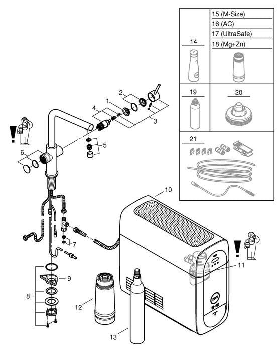 GROHE 31 455 DC1 BLUE Home Starter Kit Caño En C Color Acero