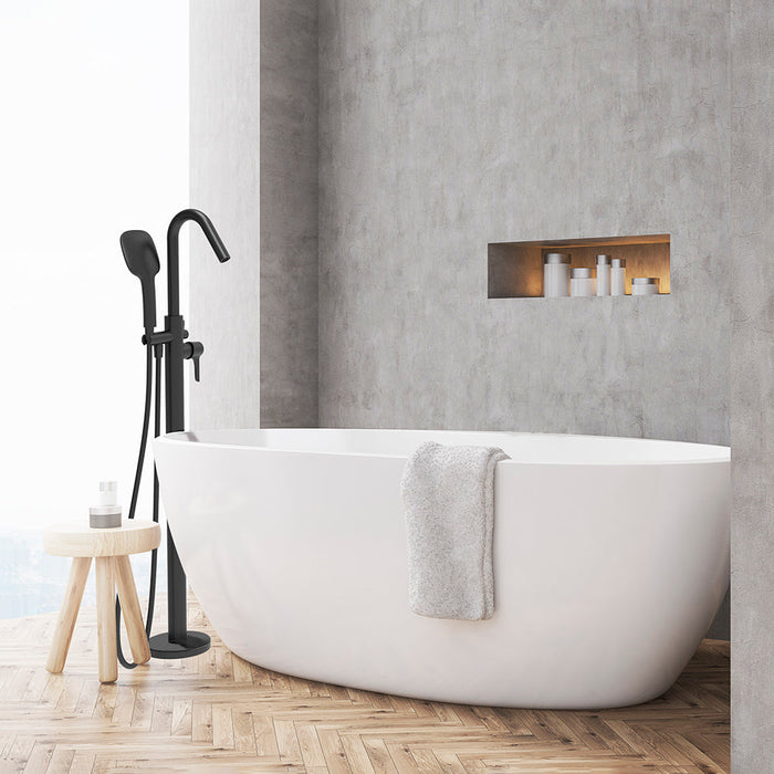 RAMONSOLER 918503DNM ADAGIO Grifo Monomando de Columna para Baño-Ducha Con Equipo de Ducha Negro Mate