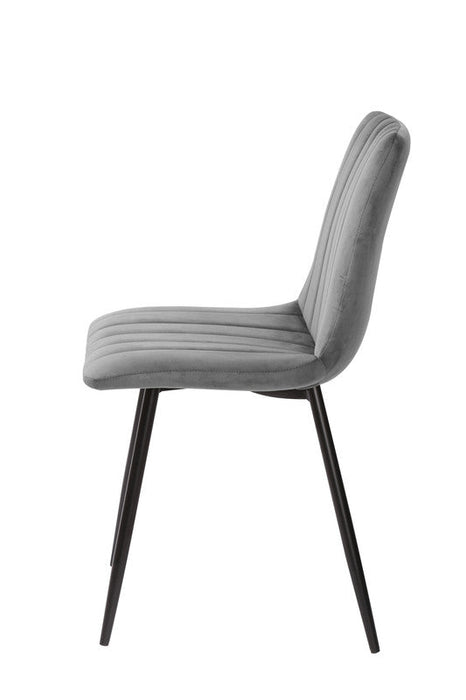 FURNITURE STYLE FS7066PIEDVEL IRIA Pack 4 Sillas de Comedor Terciopelo Color Gris