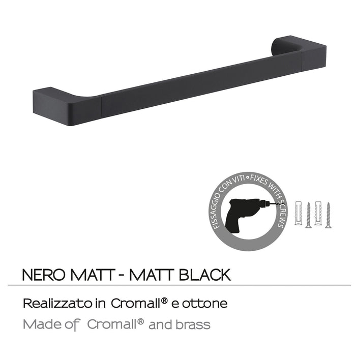 GEDY PI213514100 PIRENEI Toallero 35 cm Negro Mate