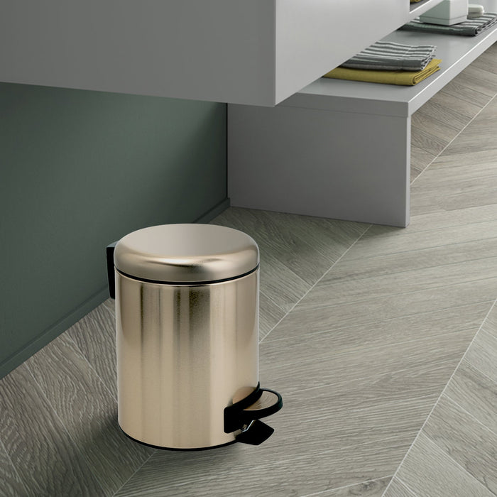 GEDY 32098700000 POTTY Papelera Con Tapa 5L Oro Mate