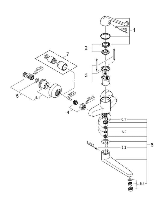 GROHE 30 590 DC0  BLUE Pure Minta Monomando de fregadero para sistemas de agua filtrada con caño extraíble acero