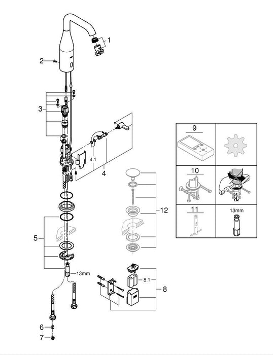 GROHE 32 928 003 EUROSMART Monomando de bidé 1/2" tamaño S cromo