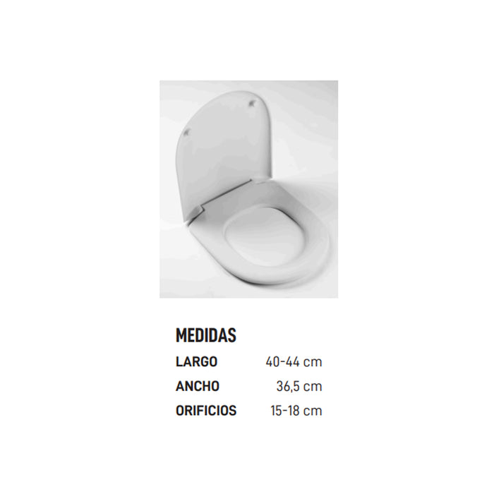 ETOOS 04717108 EKANA Tapa WC Compatible SemiEnvolvente Caída Amortiguada Blanco