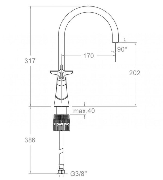 RAMONSOLER 910101 ADAGIO Grifo Bimando de Lavabo Caño Giratorio 170mm Cromo