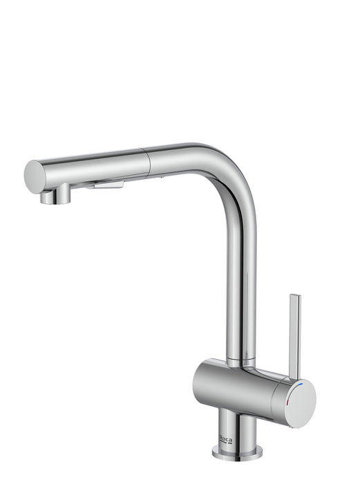 ROCA A5A851FC00 ONA Grifo Monomando Cocina con Caño Extraíble Giratorio y Función Ducha Cromo