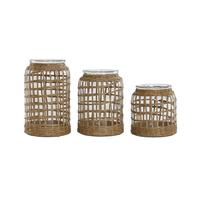 ARCOBAÑ FC3JACRIS  Set 3 Jarrones Cristal Fibra Natural