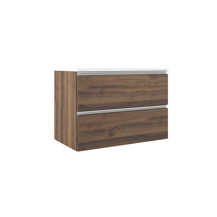 VISOBATH GRANADA Conjunto Completo Mueble de Baño Suspendido 2 Cajones Color Valenti Tirador Blanco