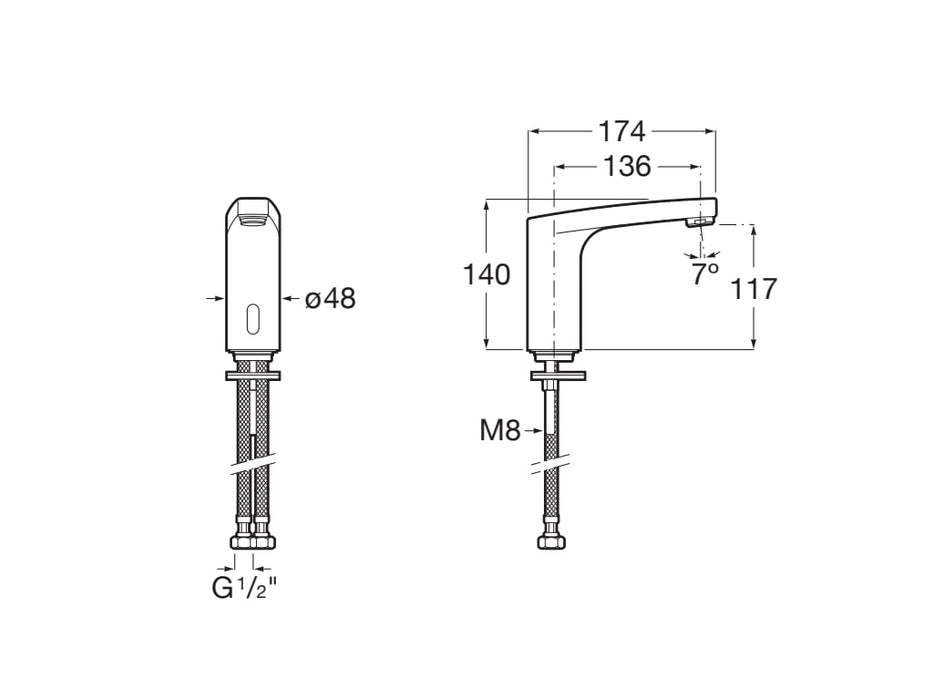 ROCA A5A5D09C00 L70 Grifo Electrónico Lavabo Un Agua