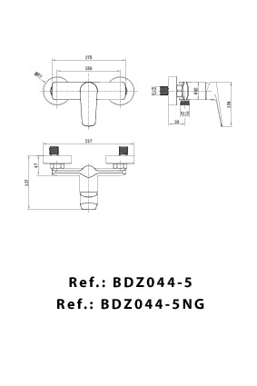 IMEX BDZ044-5 BÉLGICA Grifo de Ducha Cromo