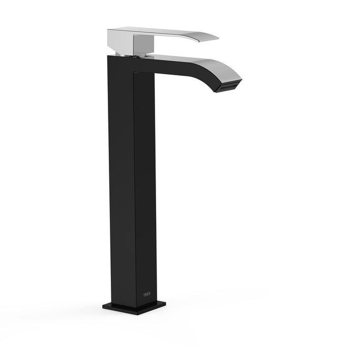 TRES 00681001NE CUADRO-TRES Grifo Monomando Lavabo XXL Negro/Cromo