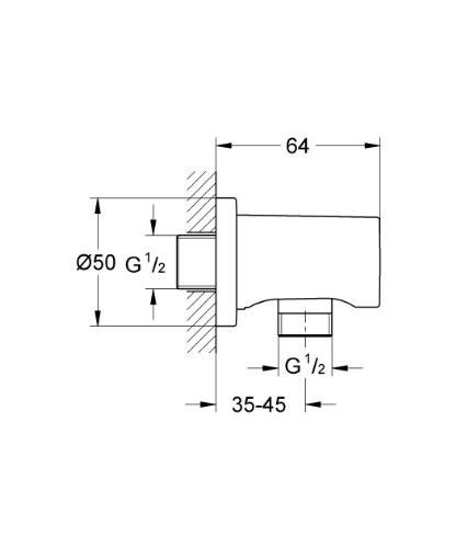 GROHE 27 057 000 Codo de Salida con Florón RAINSHOWER