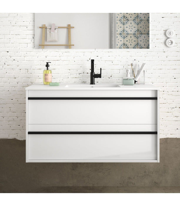 SALGAR ATTILA Mueble de Baño con Lavabo 2 Cajones Color Blanco Mate