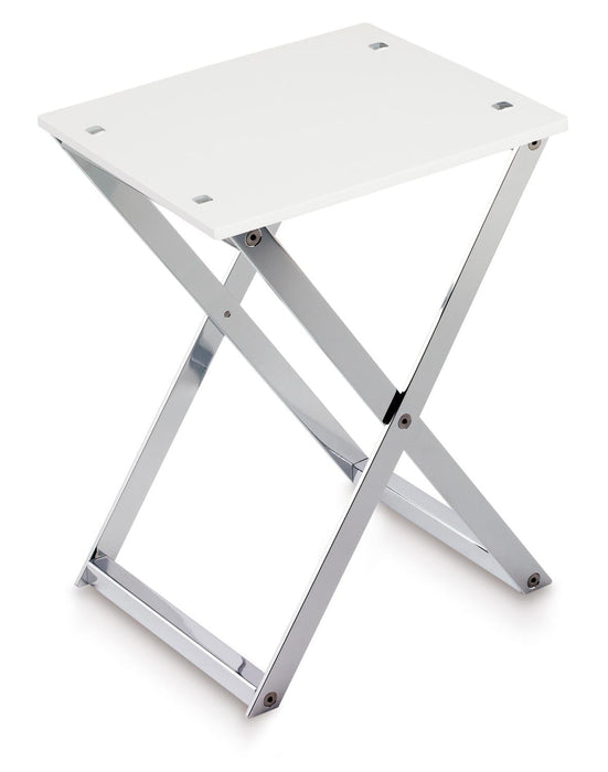 BELTRAN 2014 TABURETE Banqueta Tijera Cromo/Blanco Solid Suface