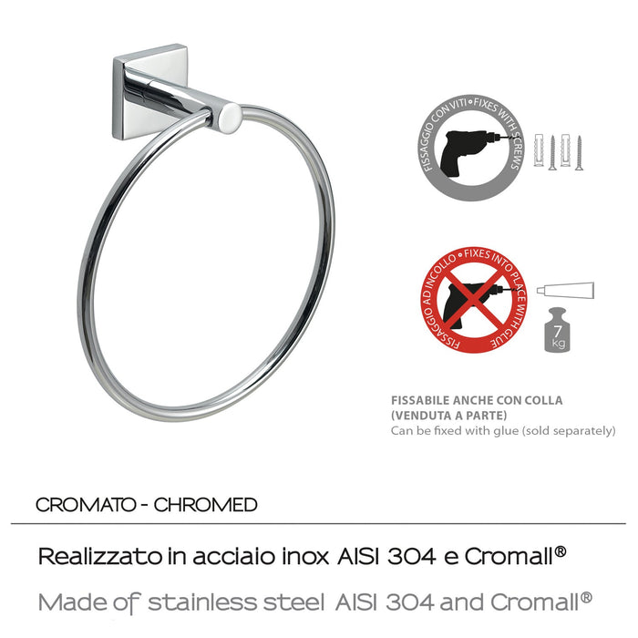 GEDY FJ701300100 FUJI Toallero Argolla Cromo