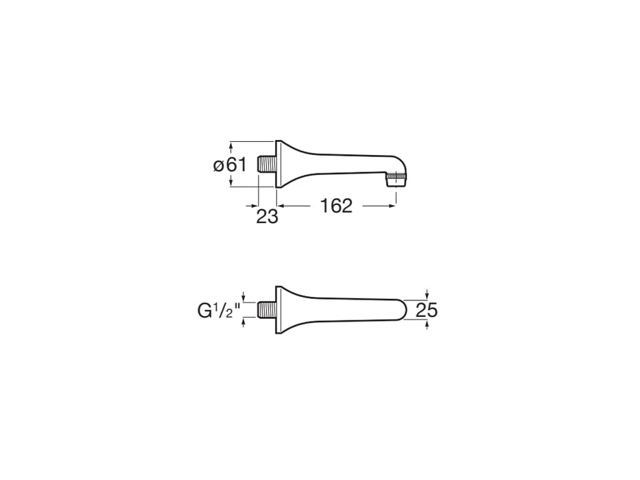 ROCA A505326900 INSTANT Caño de Pared Cromo