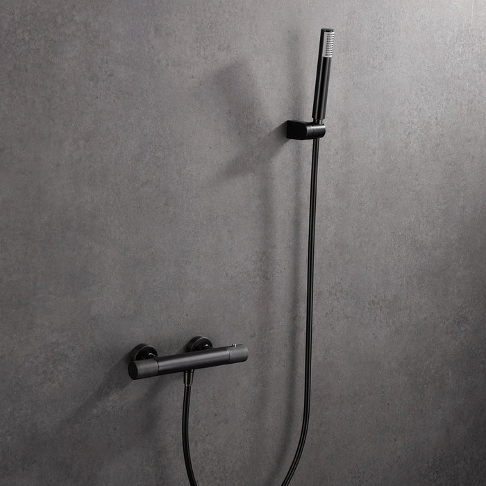 IMEX BTD038-5BGM LINE Grifo de Ducha Termostático Black Gun Metal Metal