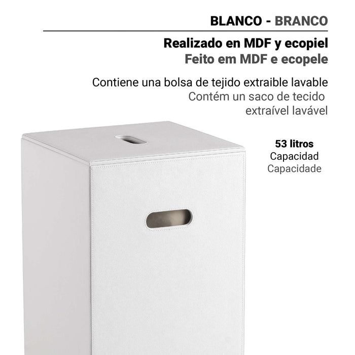 GEDY 10360200000 LUXURY Cesto de Ropa Blanco