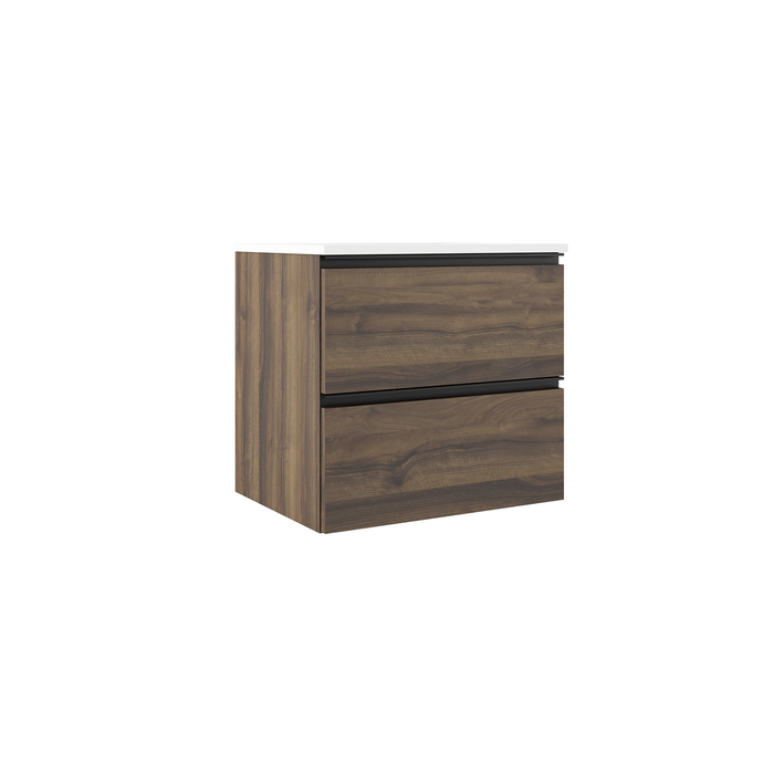 VISOBATH GRANADA Mueble de Baño con Lavabo Suspendido 2 Cajones Color Valenti Tirador Negro
