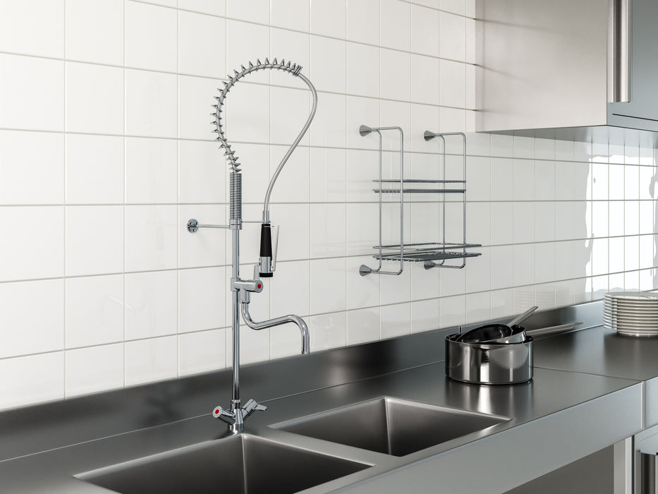 PRESTO 70824 Columna industrial mezcladora bimando Cromo