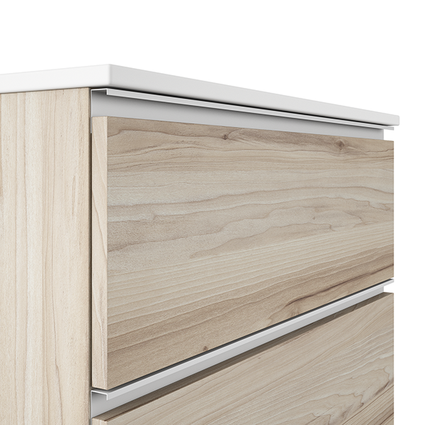 VISOBATH GRANADA Conjunto Completo Mueble de Baño Suspendido 2 Cajones Color Aliso Tirador Blanco