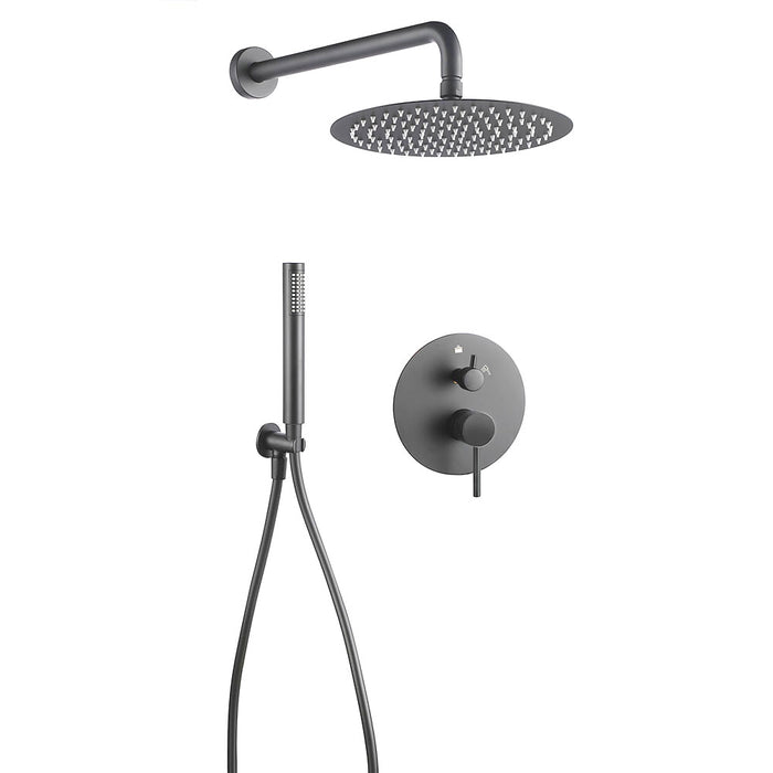 OXEN 157984 ZÚÑIGA Grifo Empotrado Ducha Monomando Pared Redondo Gun Metal Latón