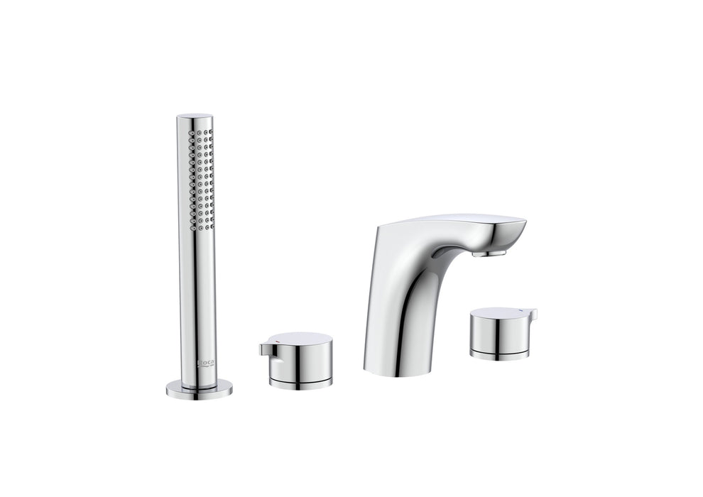 ROCA A5A183AC00 INSIGNIA Grifo Bimando de Repisa para Baño-Ducha con Caño y Equipo de Ducha Cromo