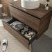 SALGAR 115957 BEQUIA METAL Mueble de Baño 2 pozas Porcelana 120cm Nogal
