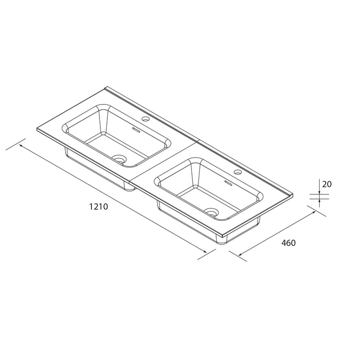 SALGAR 96312 BEQUIA Mueble de Baño con Lavabo 120 cm Roble África