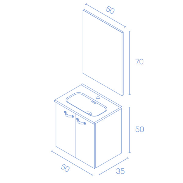 AMIZUVA 127014 ANEKO Conjunto Mueble Mini Nogal Arenado