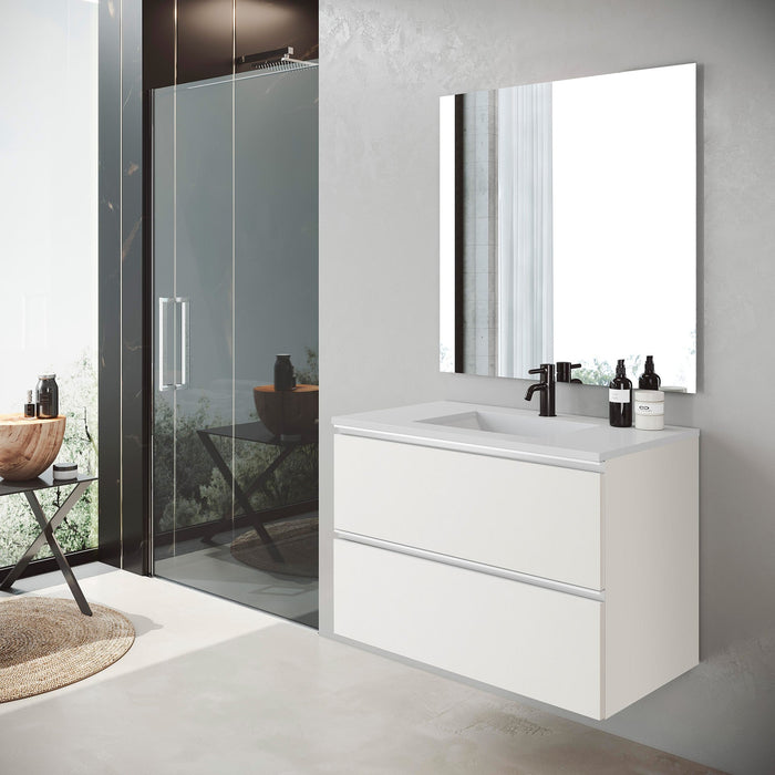 VISOBATH GRANADA Conjunto Mueble Completo Suspendido 2 Cajones Blanco Mate